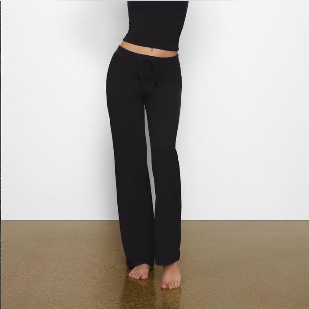 SKIMS *NWT COTTON JERSEY STRAIGHT LEG PANT | COLOR: SOOT